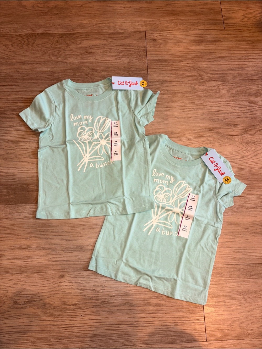 Cat & Jack Love My Mom Shirts 3T Twin Set